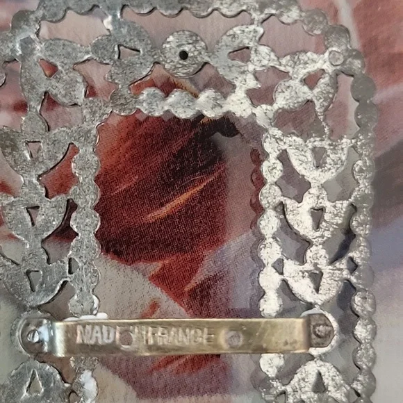 MADE IN FRANCE SILVERTONE SHOE CLIPS BUCKLES. - Picture 4 of 5